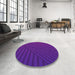 Round Patterned Bright Purple Rug in a Office, pat2584pur