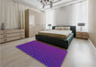 Patterned Bright Purple Rug in a Bedroom, pat2584pur