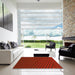 Square Patterned Red Rug in a Living Room, pat2584yw