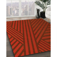 Patterned Red Rug, pat2584yw