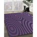 Patterned Plum Purple Rug in Family Room, pat2585blu