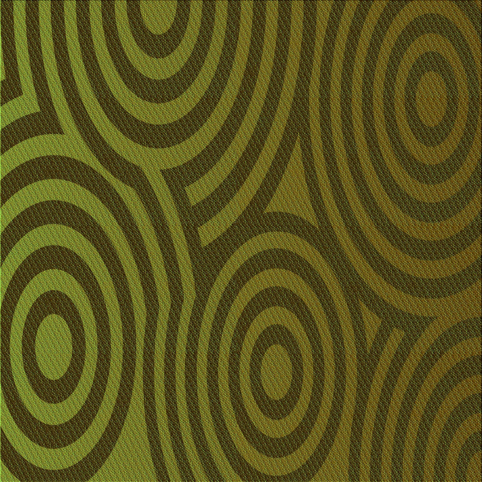 Round Patterned Olive Green Rug, pat2585grn