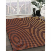 Patterned Sienna Brown Rug, pat2585lblu