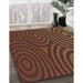 Patterned Sienna Brown Rug in Family Room, pat2585lblu