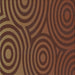 Round Patterned Sienna Brown Rug, pat2585lblu