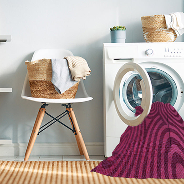 Machine Washable Transitional Crimson Red Rug in a Washing Machine, wshpat2585pur
