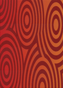 Machine Washable Transitional Fire Red Rug, wshpat2585