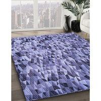 Patterned Deep Periwinkle Purple Rug, pat2586blu