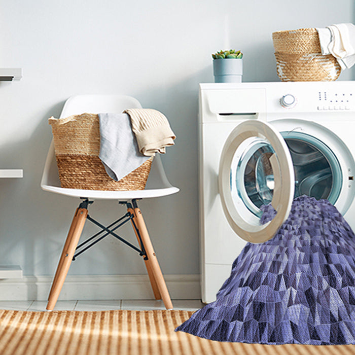 Machine Washable Transitional Deep Periwinkle Purple Rug in a Washing Machine, wshpat2586blu