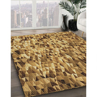 Patterned Saddle Brown Rug, pat2586brn