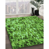 Patterned Green Rug, pat2586grn