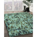 Machine Washable Transitional Medium Aqua Marine Green Rug in a Family Room, wshpat2586lblu