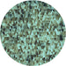 Square Patterned Medium Aqua Marine Green Rug, pat2586lblu