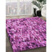 Patterned Violet Purple Rug in Family Room, pat2586pur