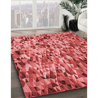 Patterned Red Rug, pat2586rd