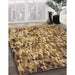 Machine Washable Transitional Saddle Brown Rug in a Family Room, wshpat2586