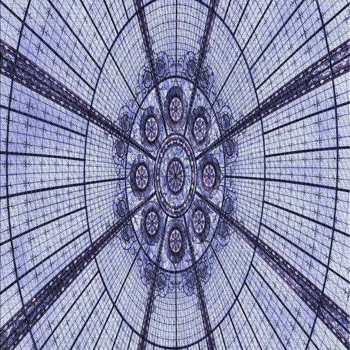 Machine Washable Transitional Deep Periwinkle Purple Rug, wshpat2587blu