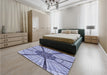 Patterned Deep Periwinkle Purple Rug in a Bedroom, pat2587blu