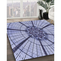 Patterned Deep Periwinkle Purple Rug, pat2587blu