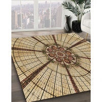 Patterned Saddle Brown Rug, pat2587brn