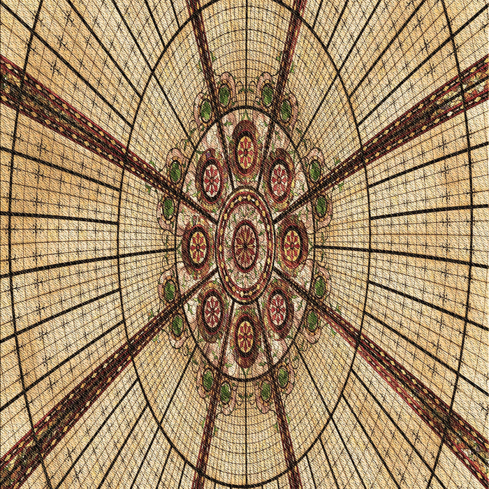 Machine Washable Transitional Saddle Brown Rug, wshpat2587brn