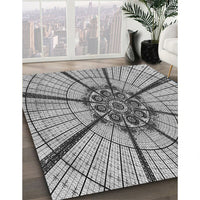 Patterned Platinum Silver Gray Rug, pat2587gry