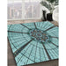 Patterned Greenish Blue Green Rug in Family Room, pat2587lblu