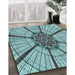 Machine Washable Transitional Greenish Blue Green Rug in a Family Room, wshpat2587lblu