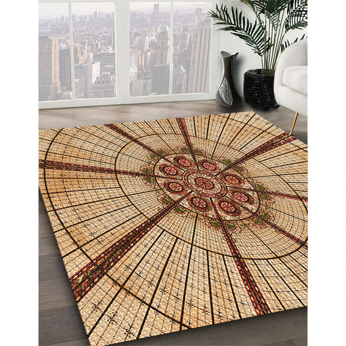 Machine Washable Transitional Mahogany Brown Rug in a Family Room, wshpat2587org