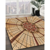 Patterned Mahogany Brown Rug, pat2587org