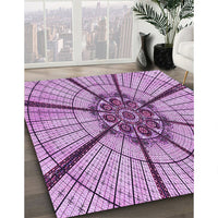 Patterned Pastel Purple Pink Rug, pat2587pur