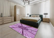 Patterned Pastel Purple Pink Rug in a Bedroom, pat2587pur