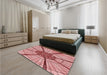 Patterned Pastel Pink Rug in a Bedroom, pat2587rd