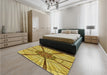 Patterned Saddle Brown Rug in a Bedroom, pat2587yw