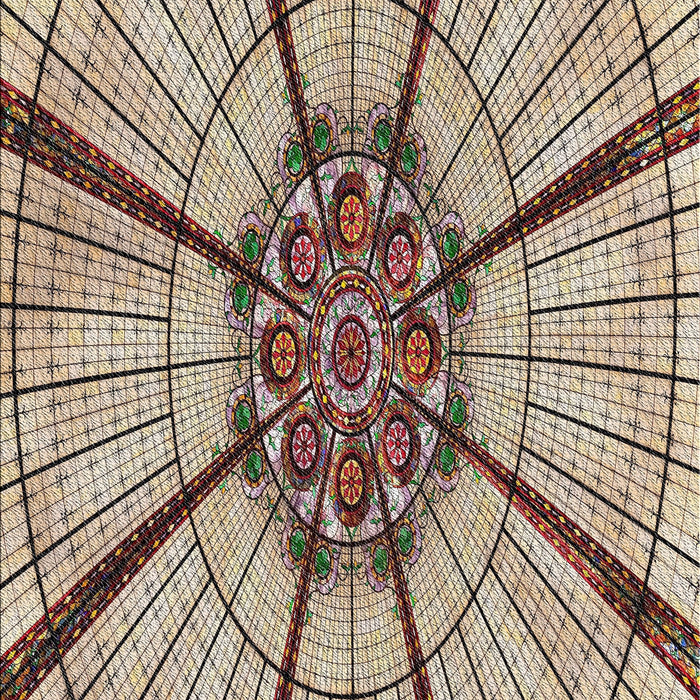 Patterned Deep Peach Orange Novelty Rug, pat2587