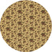 Square Patterned Saddle Brown Rug, pat2588brn