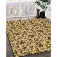 Patterned Saddle Brown Rug, pat2588brn