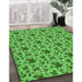 Patterned Emerald Green Rug in Family Room, pat2588grn