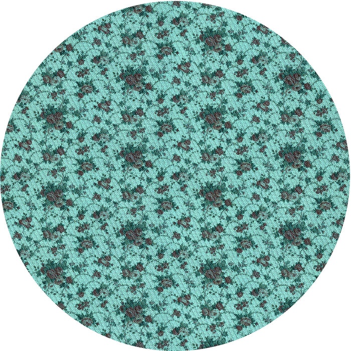 Square Machine Washable Transitional Turquoise Green Rug in a Living Room, wshpat2588lblu