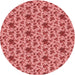 Square Patterned Light Coral Pink Rug, pat2588rd