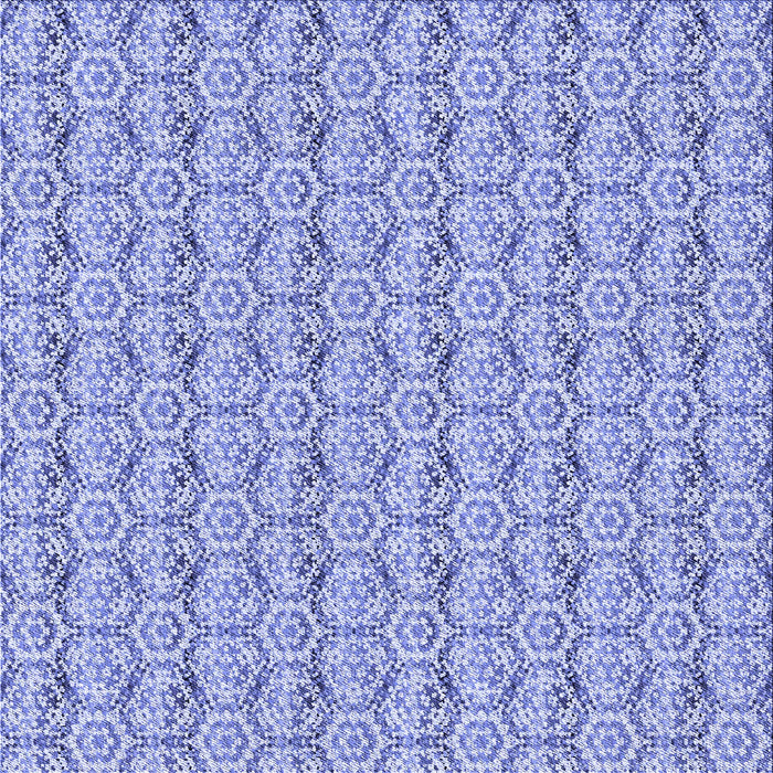 Round Patterned Blue Rug, pat2589blu