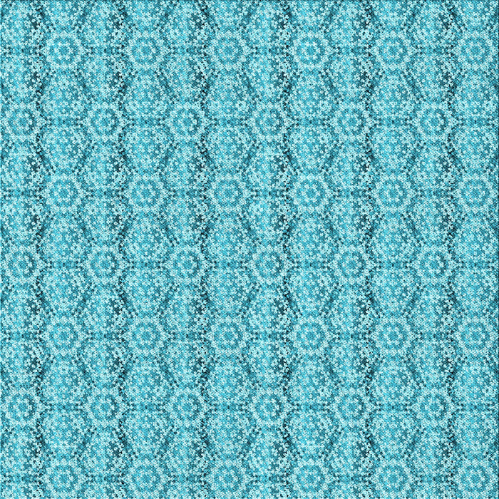 Round Machine Washable Transitional Dark Turquoise Green Rug, wshpat2589lblu