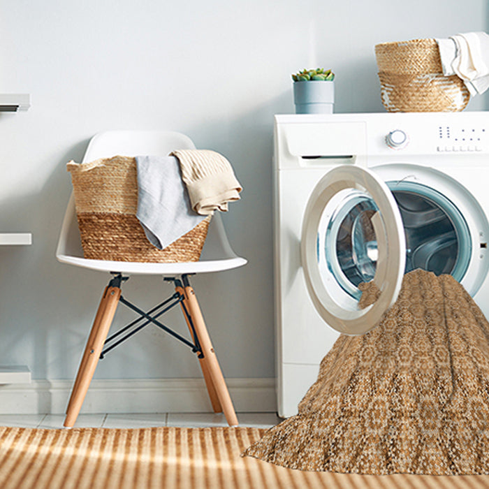 Machine Washable Transitional Yellow Rug in a Washing Machine, wshpat2589org