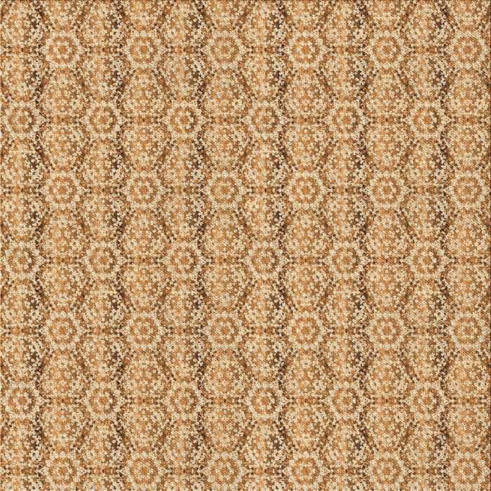 Round Patterned Yellow Rug, pat2589org