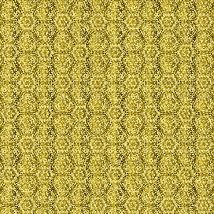 Round Machine Washable Transitional Bold Yellow Rug, wshpat2589yw