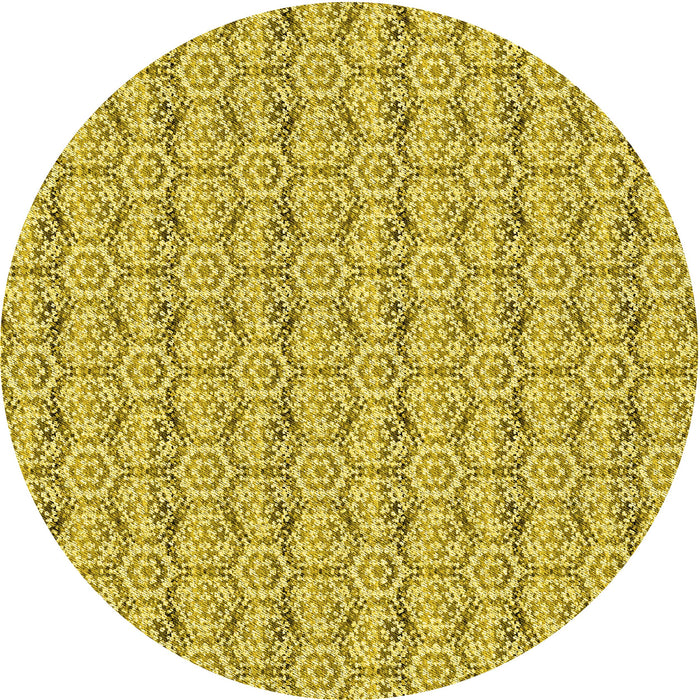 Square Machine Washable Transitional Bold Yellow Rug in a Living Room, wshpat2589yw
