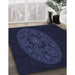 Machine Washable Transitional Black Rug in a Family Room, wshpat259blu