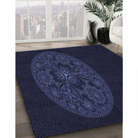 Patterned Black Rug, pat259blu