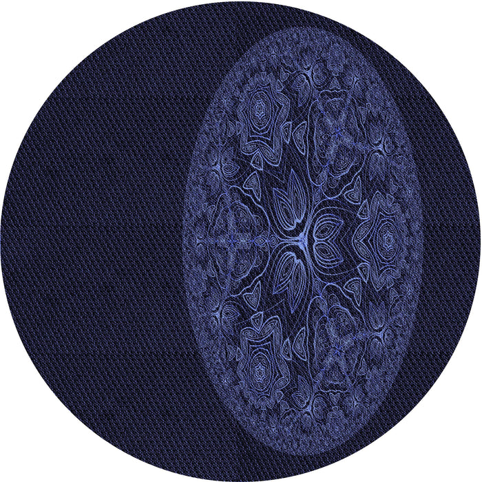 Square Patterned Black Rug, pat259blu