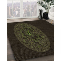 Patterned Milk Chocolate Brown Rug, pat259brn